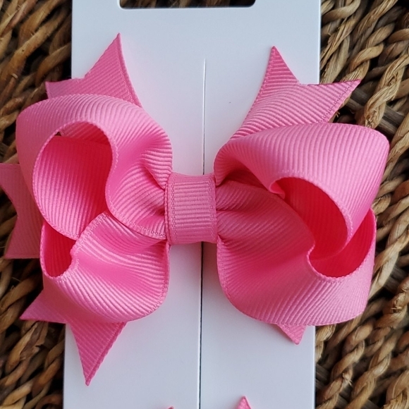 NWT Boutique Layered Pigtail Bows Set of 2 - Picture 2 of 3